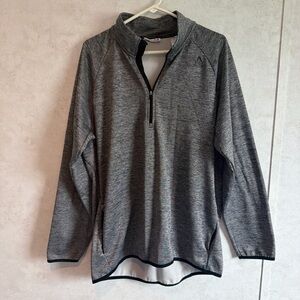 Reebok Gray Heather Quarter-Zip Pullover